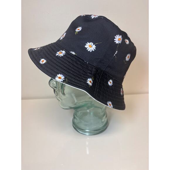 Alice + Olivia Unisex OS Daisy‎ Reversible Bucket Hat Beach Black White Travel - Picture 7 of 7